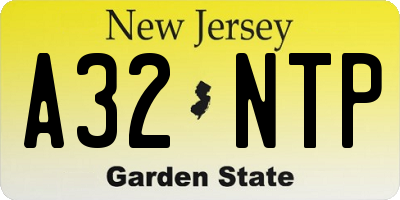 NJ license plate A32NTP