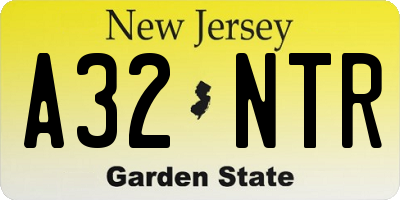 NJ license plate A32NTR
