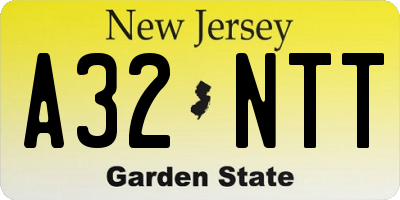 NJ license plate A32NTT