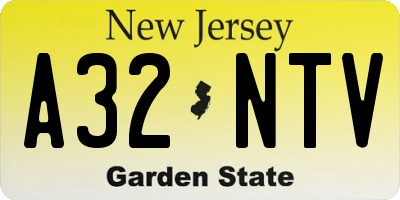 NJ license plate A32NTV