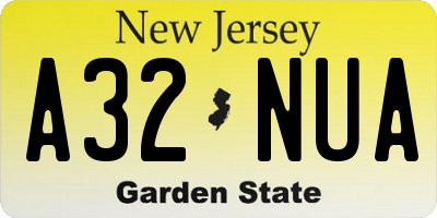 NJ license plate A32NUA
