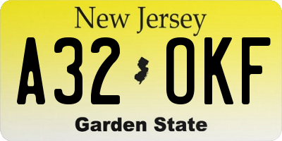 NJ license plate A32OKF