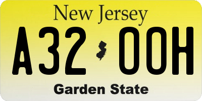 NJ license plate A32OOH