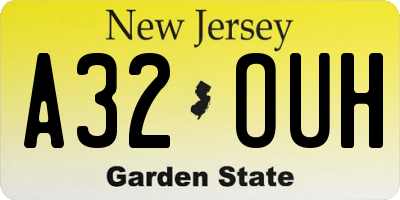 NJ license plate A32OUH