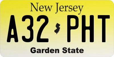 NJ license plate A32PHT