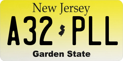 NJ license plate A32PLL