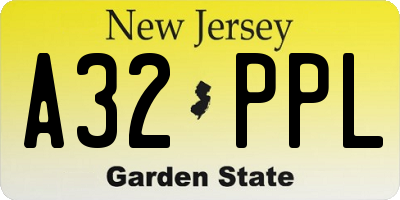NJ license plate A32PPL