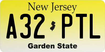 NJ license plate A32PTL