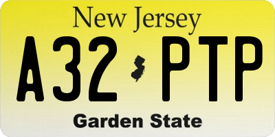 NJ license plate A32PTP