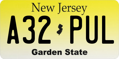 NJ license plate A32PUL