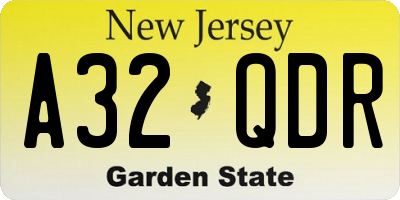 NJ license plate A32QDR