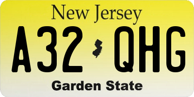 NJ license plate A32QHG