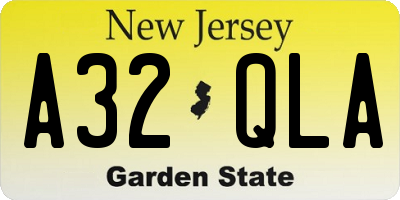 NJ license plate A32QLA