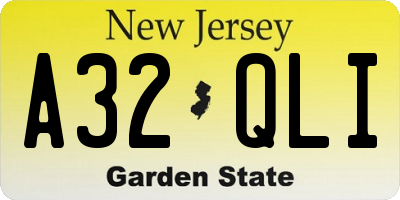 NJ license plate A32QLI