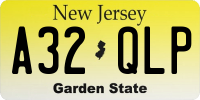 NJ license plate A32QLP