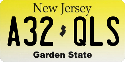NJ license plate A32QLS