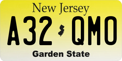 NJ license plate A32QMO