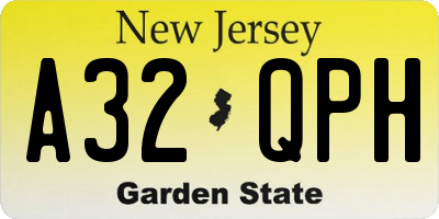 NJ license plate A32QPH