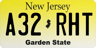 NJ license plate A32RHT