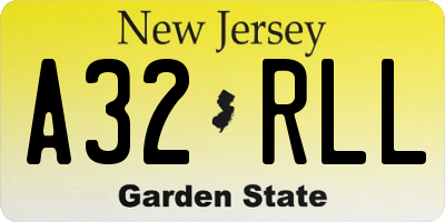 NJ license plate A32RLL
