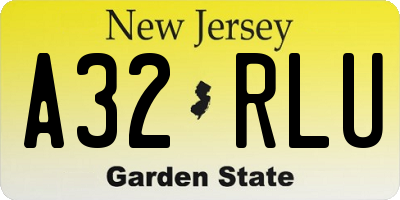 NJ license plate A32RLU