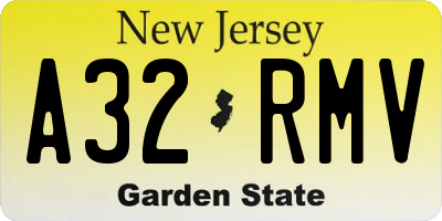 NJ license plate A32RMV