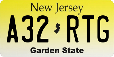 NJ license plate A32RTG