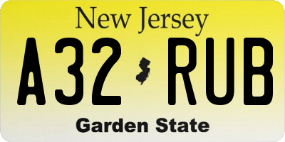 NJ license plate A32RUB