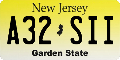 NJ license plate A32SII