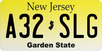 NJ license plate A32SLG