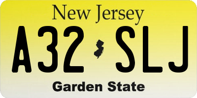 NJ license plate A32SLJ
