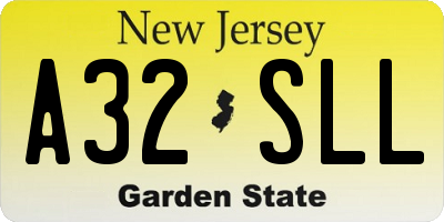 NJ license plate A32SLL