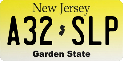 NJ license plate A32SLP