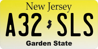 NJ license plate A32SLS
