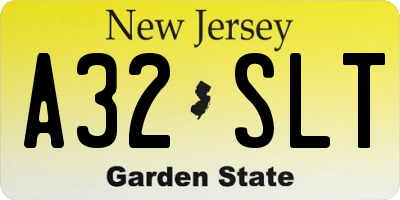 NJ license plate A32SLT