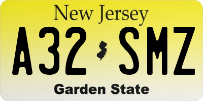 NJ license plate A32SMZ