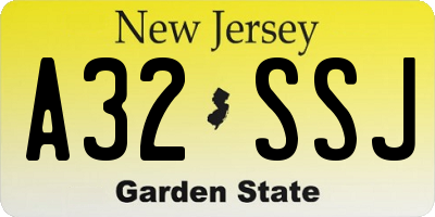 NJ license plate A32SSJ