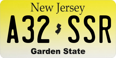 NJ license plate A32SSR