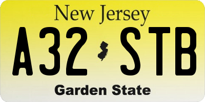 NJ license plate A32STB