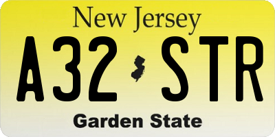 NJ license plate A32STR