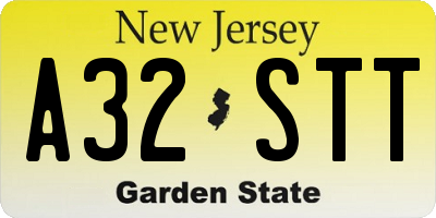 NJ license plate A32STT