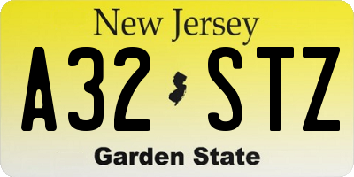 NJ license plate A32STZ