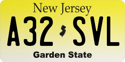 NJ license plate A32SVL
