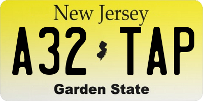 NJ license plate A32TAP