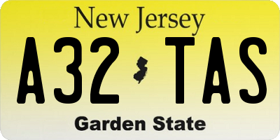 NJ license plate A32TAS