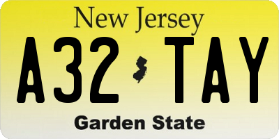 NJ license plate A32TAY