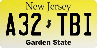 NJ license plate A32TBI