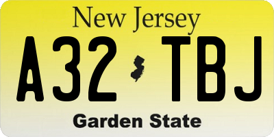 NJ license plate A32TBJ