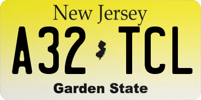 NJ license plate A32TCL