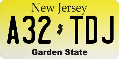 NJ license plate A32TDJ